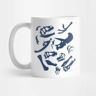 Dinosaur Bones (Blue) Mug